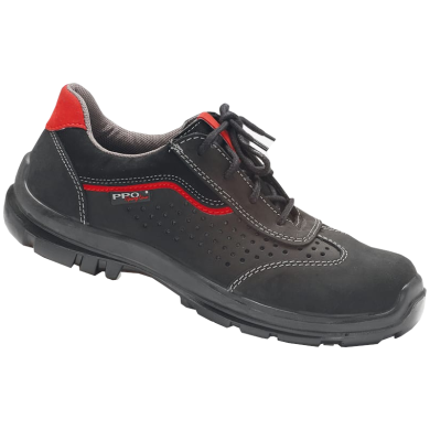 PÓŁBUTY ROBOCZE PPO SPORTY LINE 502 S1P SRC NUBUKOWE CZARNO-CZERWONE