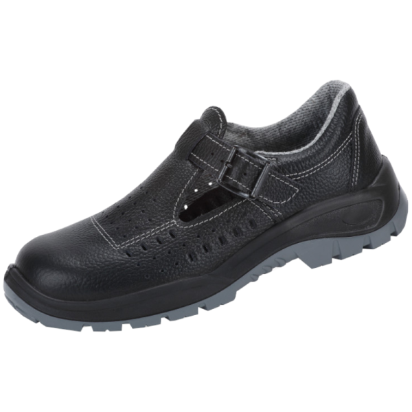 SANDAŁY ROBOCZE PPO PARABOILC 41 S1 SRC ZE SKÓRY LICOWEJ TŁOCZONEJ CZARNE