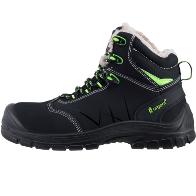 TRZEWIKI ROBOCZE URGENT 138 S1 OCIEPLANE ZE SKÓRY BYDLĘCEJ CZARNO-SELEDYNOWE