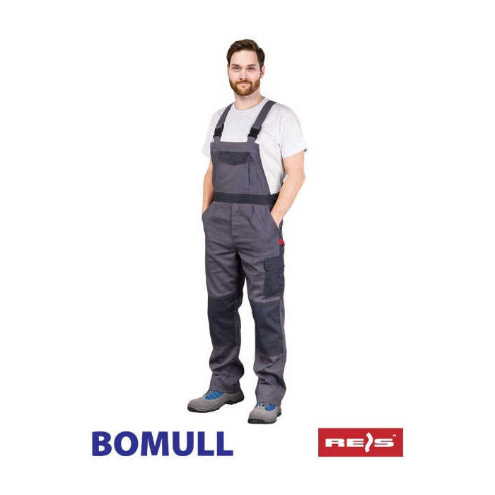 SPODNIE ROBOCZE REIS BOMULL BOMULL-B OGRODNICZKI SZARO-CIEMNOSZARE