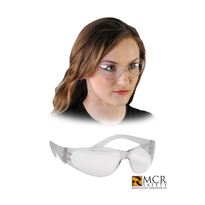 OKULARY OCHRONNE MCR CHECKLITE MCR-CHRCKLITE POLIWĘGLANOWE BEZ POWŁOK Z FILTREM UV OP. 10 PAR TRANSPARENTNE