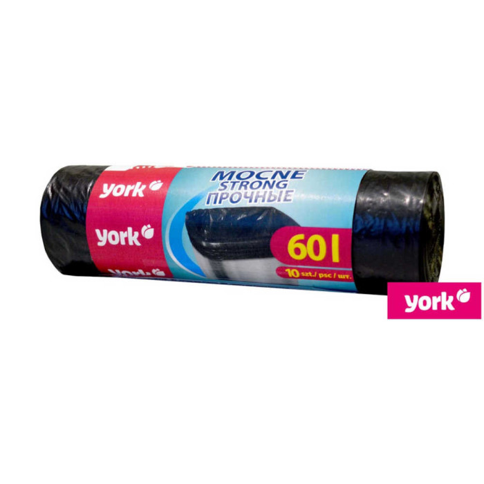 WORKI NA ŚMIECI YORK YWORMOC60L WYTRZYMAŁE 60L 10 SZT.