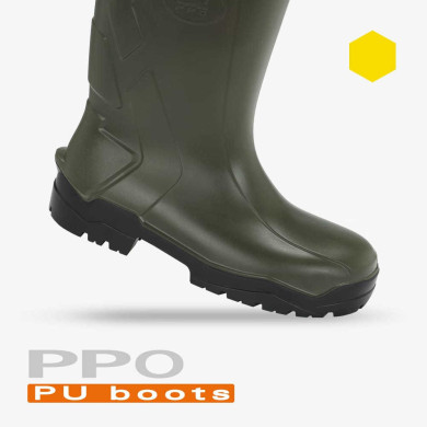 KALOSZE ROBOCZE PPO PU BOOTS 1002 O4 CI FO SRC BEZ PODNOSKA Z POLIURETANU ZIELONE