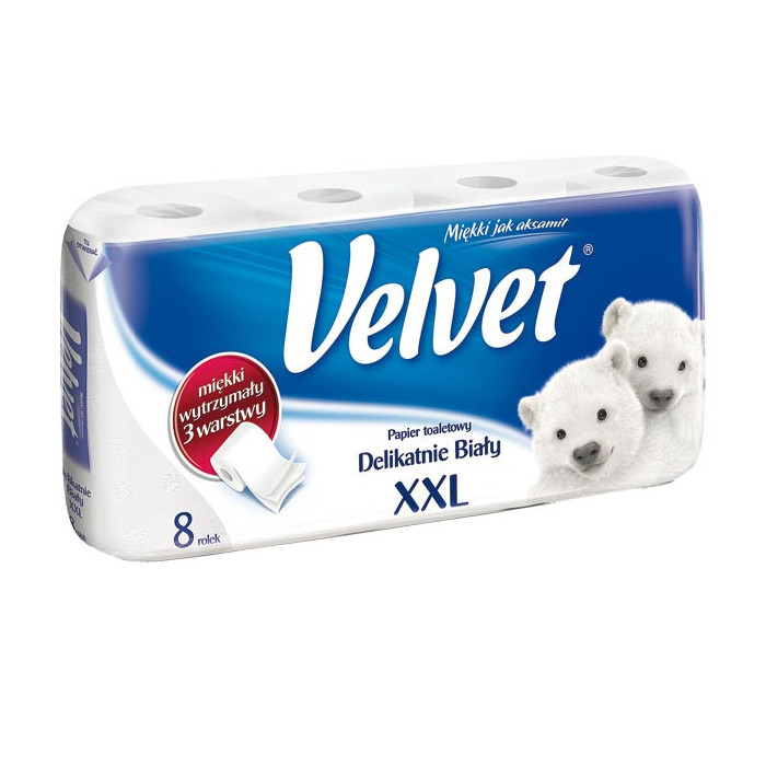 PAPIER TOALETOWY XXL VELVET OP 8SZT BIAŁY