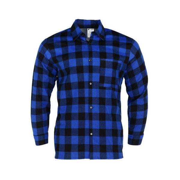 KOSZULA ROBOCZA PANTHER GITTER FLANELOWA 100% BAWEŁNA 170G/M2 NIEBIESKO-CZARNA