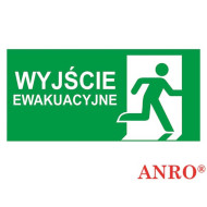 ZNAK BEZPIECZEŃSTWA ANRO WYJŚCIE EWAKUACYJNE LEWE PŁYTA PCV Z NADRUKIEM FOTOLUMINESCENCYJNYM