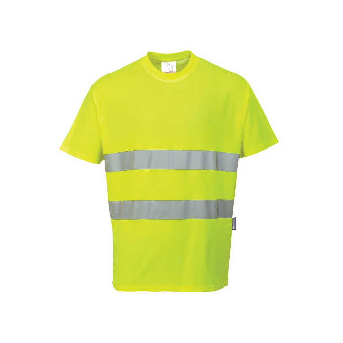 T-SHIRT COTTON COMFORT PORTWEST PRW-S172YER OSTRZEGAWCZY ŻÓŁTY