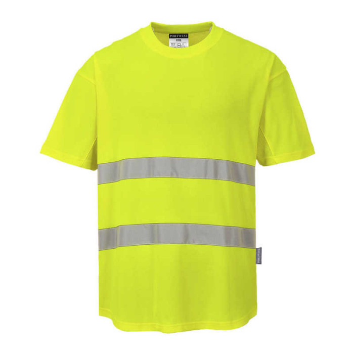 T-SHIRT PORTWEST PRW-C394YER OSTRZEGAWCZY Z PANELAMI Z SIATKI ŻÓŁTY