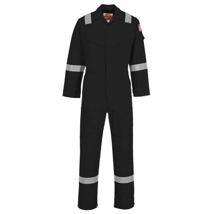 KOMBINEZON ROBOCZY BIZFLAME PORTWEST PRW-FR21BKR TRUDNOPALNY ANTYELEKTROSTATYCZNY SUPER LEKKI CZARNY