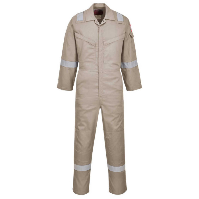 KOMBINEZON ROBOCZY BIZFLAME PORTWEST PRW-FR21KHR TRUDNOPALNY ANTYELEKTROSTATYCZNY SUPER LEKKI KHAKI
