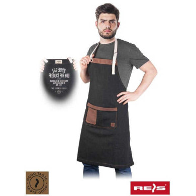 FARTUCH ROBOCZY REIS GOOD TASTE FMOCCA PRZEDNI CZARNO-BRĄZOWY