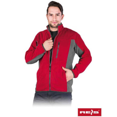 BLUZA ROBOCZA REIS POLAR-TWIN POLAROWA CZERWONO-SZARA