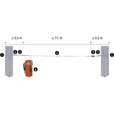 SYSTEM ASEKURACJI DELTA PLUS CABLE LINE LV301 W POZIOMIE LINOWY DO 12m ZE STALI