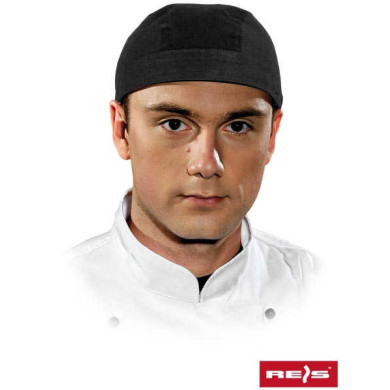 CZAPKA KUCHARSKA REIS CZPIRAT BANDANA 100% BAWEŁNA CZARNA