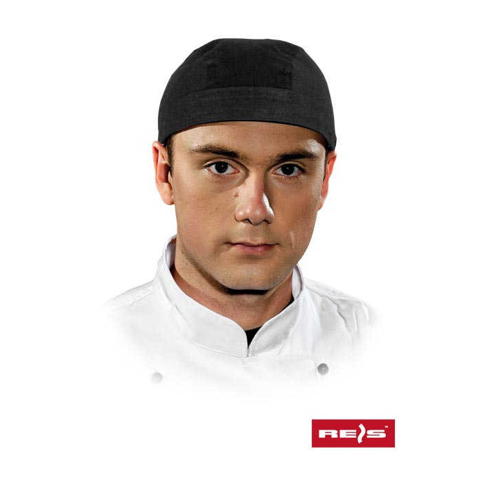 CZAPKA KUCHARSKA REIS CZPIRAT BANDANA 100% BAWEŁNA CZARNA