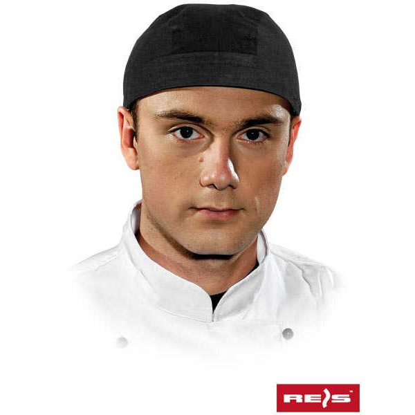 CZAPKA KUCHARSKA REIS CZPIRAT BANDANA 100% BAWEŁNA CZARNA
