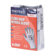 RĘKAWICE ROBOCZE PORTWEST GRIP FLEXO PRW-VA310 POWLEKANE NITRYLEM NYLONOWE BIAŁO-SZARE