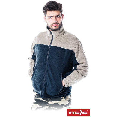 BLUZA ROBOCZA REIS POL-POLAREX POLAROWA OCIEPLANA GRANATOWO-BEŻOWA