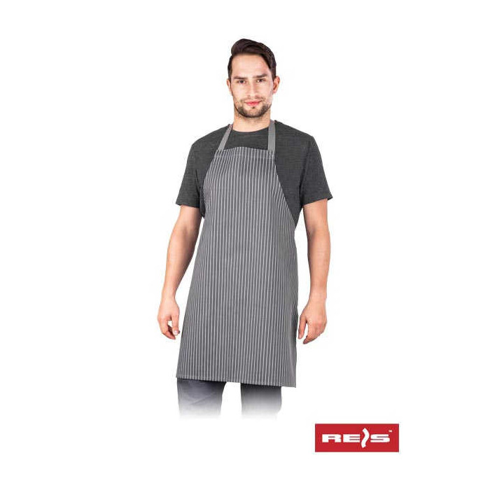 FARTUCH ROBOCZY REIS FPB-STRAP PRZEDNI Z REGULACJĄ 190 g/mÂ˛ SZARO-BIAŁY