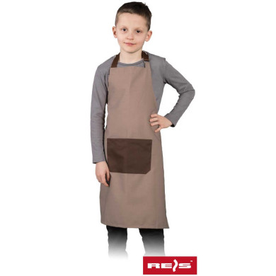 FARTUCH ROBOCZY REIS FKINDER 55X68 DZIECIĘCY 180 g/m2 BEŻOWO-BRĄZOWY