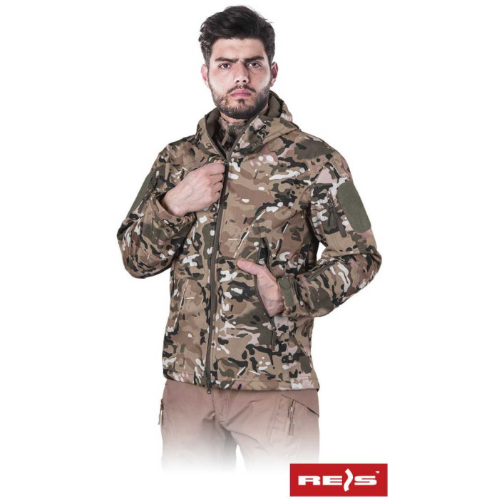 KURTKA ROBOCZA REIS TACTICAL GUARD TG-MOSS OCIEPLANA Z KAPTUREM SOFTSHELLOWA MORO