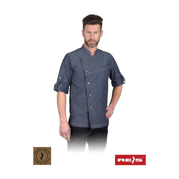 BLUZA ROBOCZA REIS GOOD TASTE MAESTO KUCHARSKA MĘSKA Z DŁUGIM RĘKAWEM SZARA