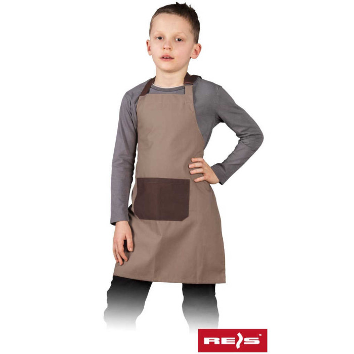 FARTUCH ROBOCZY REIS FKINDER 45X55 DZIECIĘCY 180 g/m2 BEŻOWO-BRĄZOWY