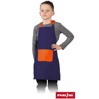 FARTUCH ROBOCZY REIS FKINDER 45X55 DZIECIĘCY 180 g/m2 GRANATOWO-POMARAŃCZOWY
