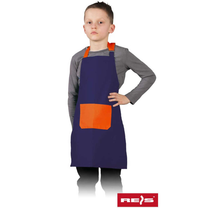FARTUCH ROBOCZY REIS FKINDER 45X55 DZIECIĘCY 180 g/m2 GRANATOWO-POMARAŃCZOWY